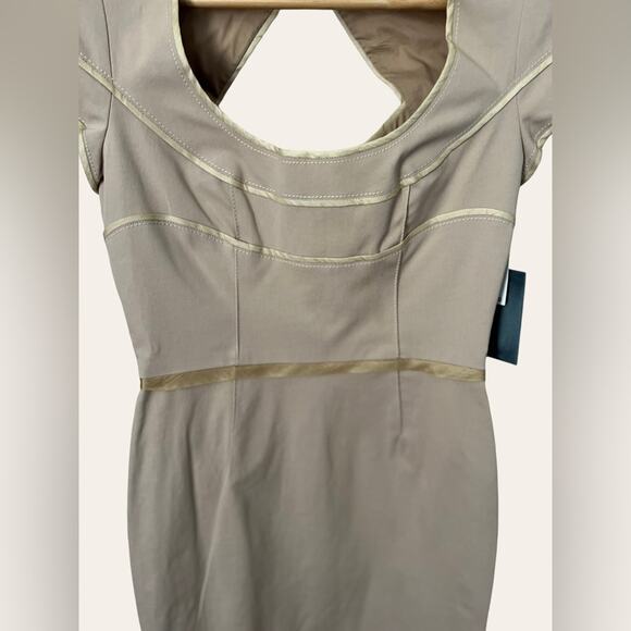 Zac Posen Khaki Eclipse Sheath Cocktail Dress Size 6 - Picture 11 of 16